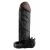 Чёрная вибронасадка с кольцом Vibrating Real Feel 2 Extension - 16 см. - Pipedream - в Евпатории купить с доставкой