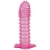 Гелевая розовая насадка с шипами - 12 см. - Toyfa Basic - в Евпатории купить с доставкой