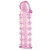 Гелевая розовая насадка на фаллос с шипами - 12 см. - Toyfa Basic - в Евпатории купить с доставкой
