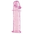 Гладкая розовая насадка с усиками под головкой - 12,5 см. - Toyfa Basic - в Евпатории купить с доставкой