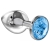 Большая серебристая анальная пробка Diamond Light blue Sparkle Large с голубым кристаллом - 8 см. - Lola Games - купить с доставкой в Евпатории