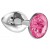 Малая серебристая анальная пробка Diamond Pink Sparkle Small с розовым кристаллом - 7 см. - Lola Games - купить с доставкой в Евпатории