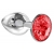 Малая серебристая анальная пробка Diamond Red Sparkle Small с красным кристаллом - 7 см. - Lola Games - купить с доставкой в Евпатории