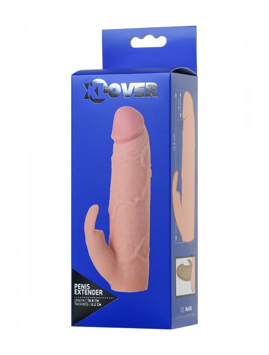 Телесная насадка Toyfa XLover для увеличения размера - 16,8 см. - ToyFa - в Евпатории купить с доставкой