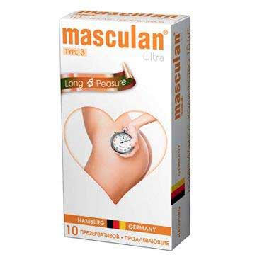 Розовые презервативы Masculan Ultra Long Pleasure с колечками, пупырышками и продлевающим эффектом - 10 шт. - Masculan - купить с доставкой в Евпатории