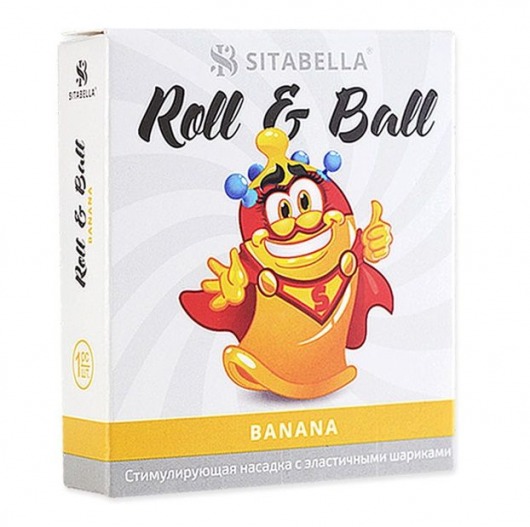 Стимулирующий презерватив-насадка Roll   Ball Banana - Sitabella - купить с доставкой в Евпатории