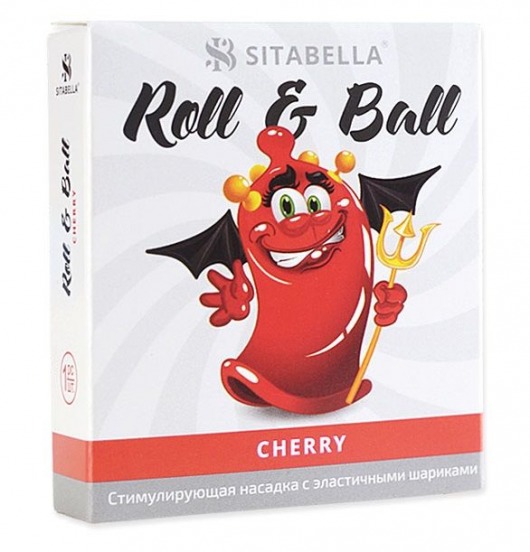 Стимулирующий презерватив-насадка Roll   Ball Cherry - Sitabella - купить с доставкой в Евпатории