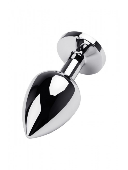 Серебристая коническая анальная пробка с красным кристаллом - 8 см. - ToyFa - купить с доставкой в Евпатории