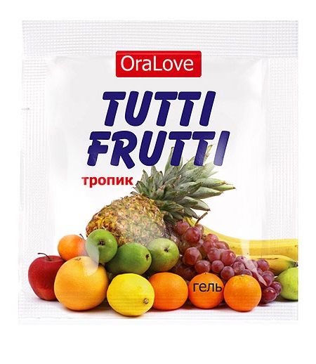 Пробник гель-смазки Tutti-frutti со вкусом тропических фруктов - 4 гр. - Биоритм - купить с доставкой в Евпатории