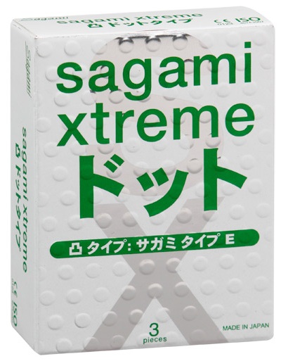 Презервативы Sagami Xtreme SUPER DOTS с точками - 3 шт. - Sagami - купить с доставкой в Евпатории