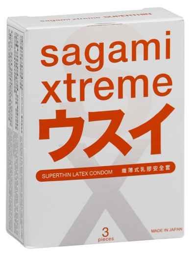 Ультратонкие презервативы Sagami Xtreme SUPERTHIN - 3 шт. - Sagami - купить с доставкой в Евпатории