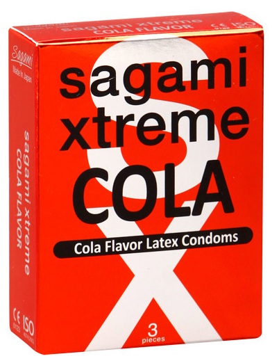 Ароматизированные презервативы Sagami Xtreme COLA - 3 шт. - Sagami - купить с доставкой в Евпатории