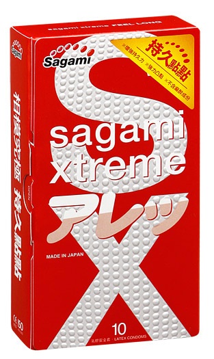 Утолщенные презервативы Sagami Xtreme Feel Long с точками - 10 шт. - Sagami - купить с доставкой в Евпатории