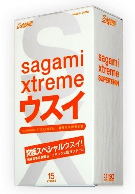 Ультратонкие презервативы Sagami Xtreme SUPERTHIN - 15 шт. - Sagami - купить с доставкой в Евпатории