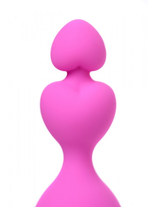 Розовая силиконовая анальная цепочка Sweety - 18,5 см. - ToyFa