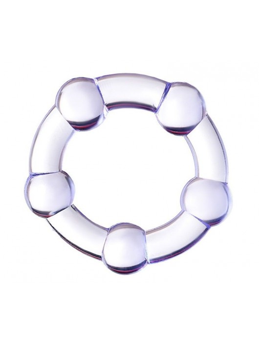 Фиолетовое эрекционное кольцо на пенис с бусинами - Штучки-дрючки - в Евпатории купить с доставкой