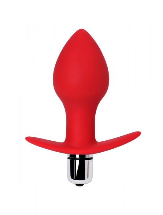 Красная анальная вибровтулка Glam - 9,7 см. - ToyFa