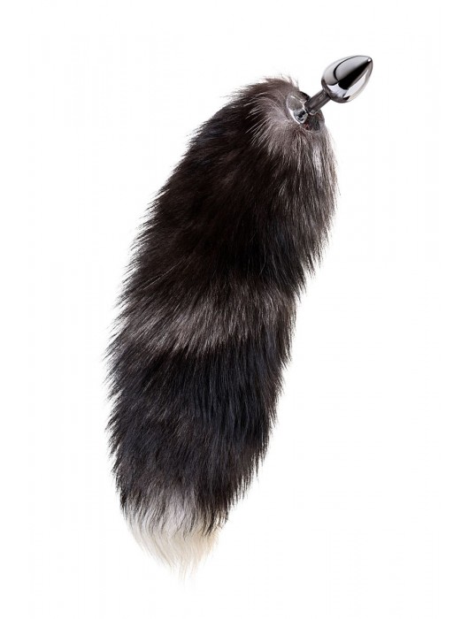 Серебристая металлическая анальная втулка с хвостом чернобурой лисы - размер S - ToyFa - купить с доставкой в Евпатории