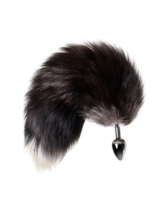 Серебристая металлическая анальная втулка с хвостом чернобурой лисы - размер S - ToyFa - купить с доставкой в Евпатории