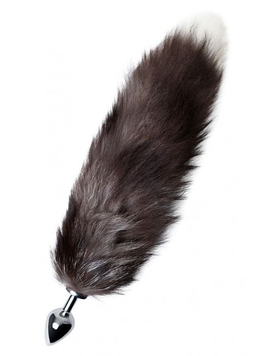 Серебристая металлическая анальная втулка с хвостом чернобурой лисы - размер S - ToyFa - купить с доставкой в Евпатории