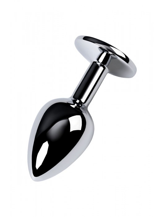 Серебристая конусовидная анальная пробка с фиолетовым кристаллом - 7 см. - ToyFa - купить с доставкой в Евпатории