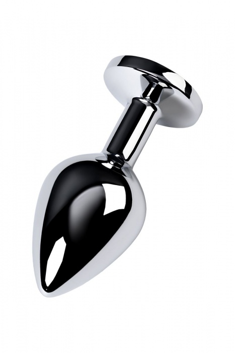 Серебристая конусовидная анальная пробка с голубым кристаллом - 8 см. - ToyFa - купить с доставкой в Евпатории