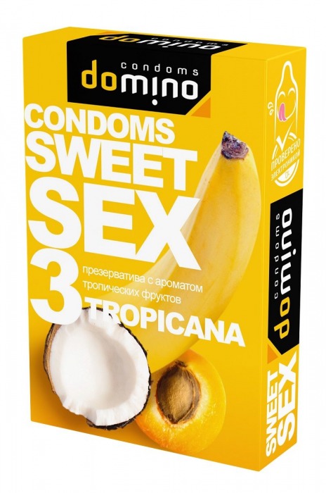 Презервативы для орального секса DOMINO Sweet Sex с ароматом тропических фруктов - 3 шт. - Domino - купить с доставкой в Евпатории