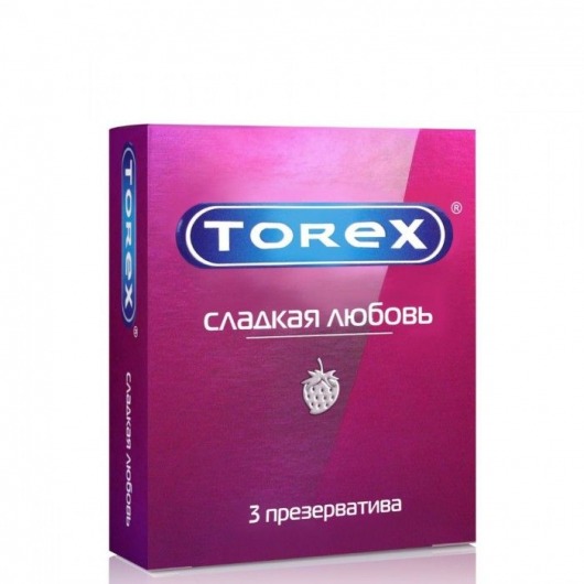 Презервативы Torex  Сладкая любовь  с ароматом клубники - 3 шт. - Torex - купить с доставкой в Евпатории