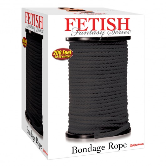 Черная веревка для связывания Bondage Rope - 60,9 м. - Pipedream - купить с доставкой в Евпатории