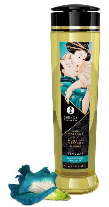 Массажное масло Sensual с цветочным ароматом - 240 мл. - Shunga - купить с доставкой в Евпатории