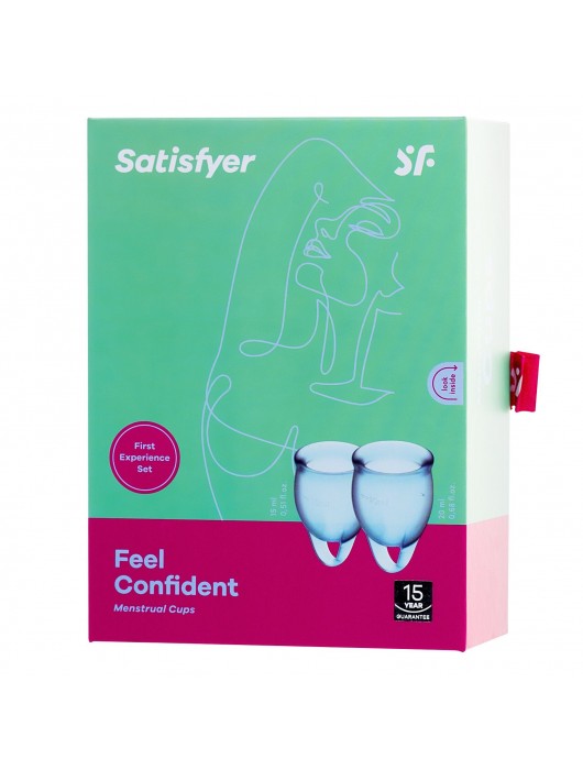 Набор голубых менструальных чаш Feel confident Menstrual Cup - Satisfyer - купить с доставкой в Евпатории