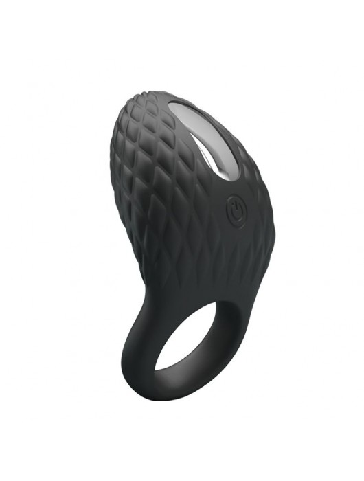 Черное эрекционное виброкольцо с рельефным дизайном Heloise - Baile - в Евпатории купить с доставкой