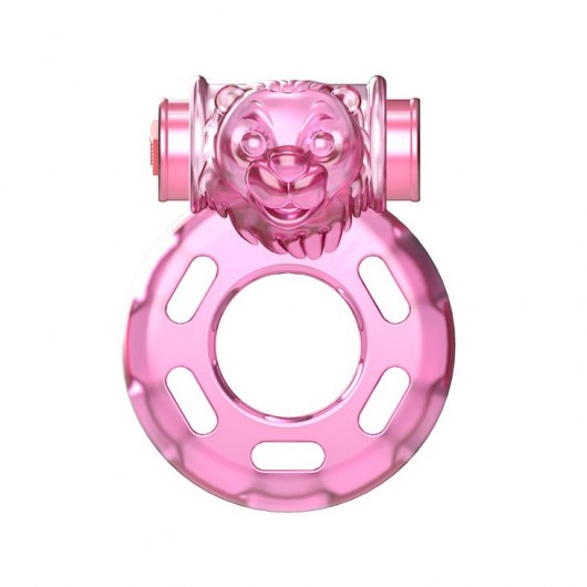 Розовое эрекционное кольцо с вибрацией Pink Bear - Baile - в Евпатории купить с доставкой