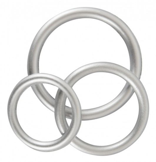Набор из 3 эрекционных колец под металл Metallic Silicone Cock Ring Set - Orion - в Евпатории купить с доставкой