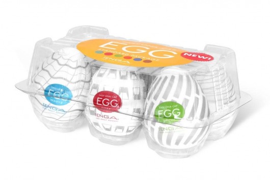 Набор из 6 мастурбаторов Tenga EGG Easy Beat с различным рельефом - Tenga - в Евпатории купить с доставкой