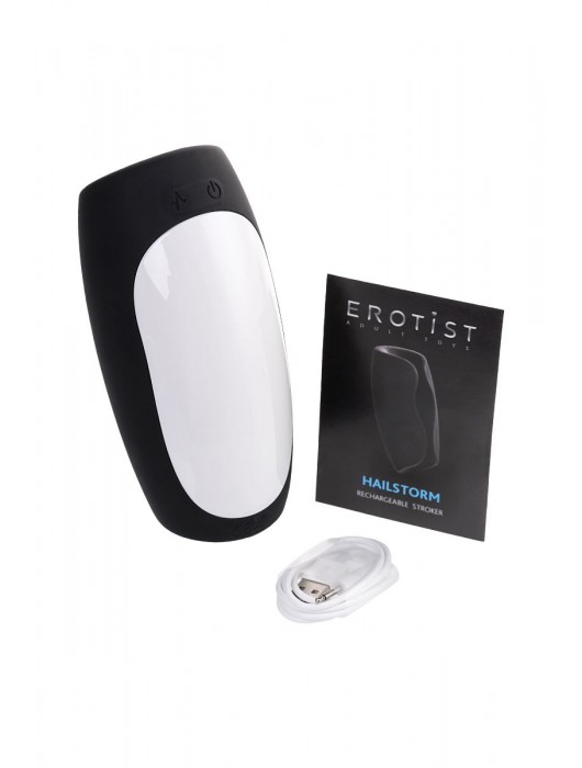 Черно-белый перезаряжаемый мастурбатор Erotist Hailstorm - Erotist Adult Toys - в Евпатории купить с доставкой