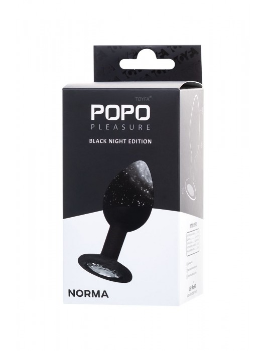 Черная анальная втулка с прозрачным стразом - 7,2 см. - POPO Pleasure - купить с доставкой в Евпатории