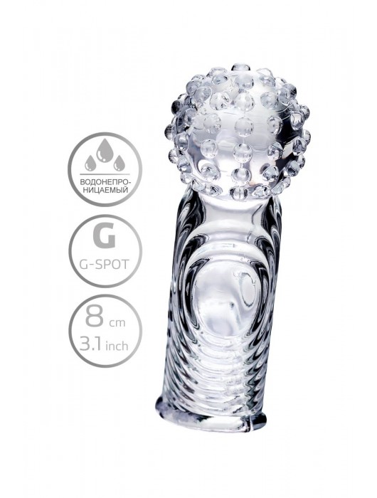 Прозрачная рельефная насадка на палец Ricol - 8 см. - A-toys