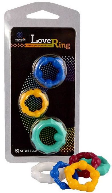 Набор из 3 цветных эрекционных колец Love Ring - Sitabella - в Евпатории купить с доставкой