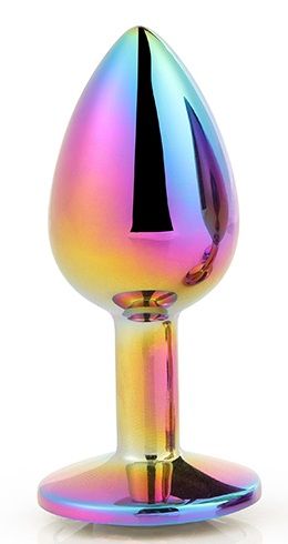 Голографическая анальная втулка с радужным кристаллом - 7,1 см. - Dream Toys - купить с доставкой в Евпатории