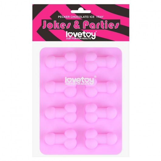 Розовая формочка для льда и шоколада Pecker Chocolate/Ice Tray - Lovetoy - купить с доставкой в Евпатории