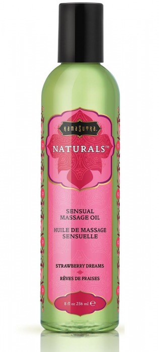 Массажное масло Naturals Strawberry Dreams с ароматом клубники - 236 мл. - Kama Sutra - купить с доставкой в Евпатории
