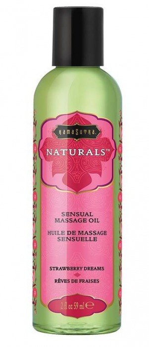 Массажное масло Naturals Strawberry Dreams с ароматом клубники - 59 мл. - Kama Sutra - купить с доставкой в Евпатории