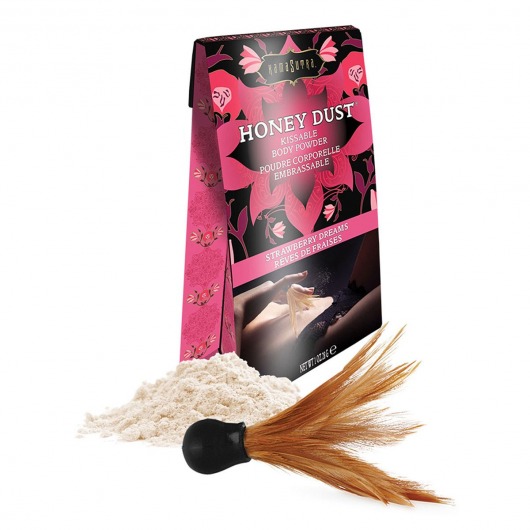 Пудра для тела Honey Dust Body Powder с ароматом клубники - 28 гр. - Kama Sutra - купить с доставкой в Евпатории