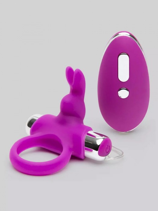 Лиловое виброкольцо с пультом ДУ Remote Control Cock Ring - Happy Rabbit - в Евпатории купить с доставкой