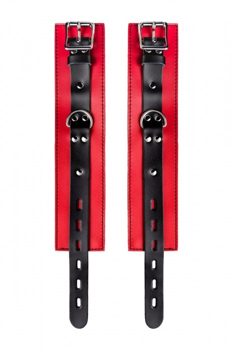 Красно-черные оковы на ноги из кожи - ToyFa - купить с доставкой в Евпатории