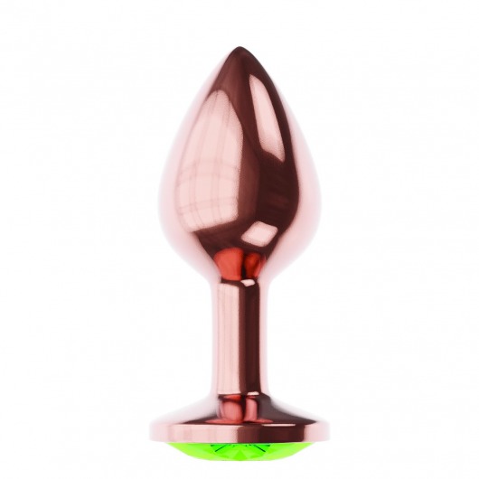 Пробка цвета розового золота с лаймовым кристаллом Diamond Emerald Shine S - 7,2 см. - Lola Games - купить с доставкой в Евпатории
