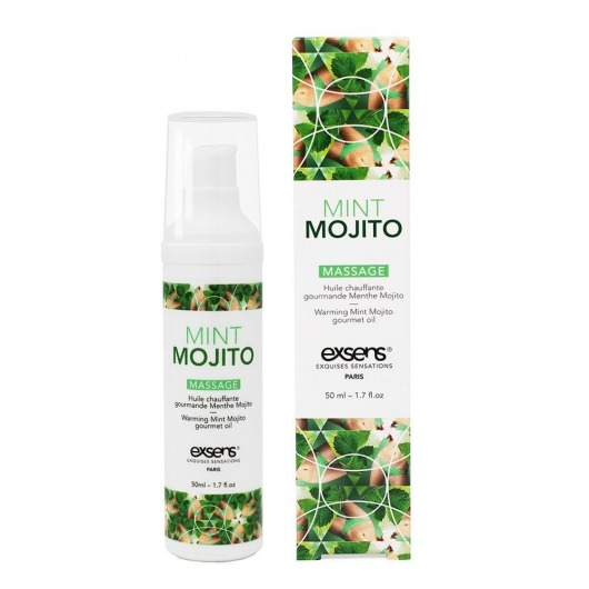 Разогревающее массажное масло с ароматом мохито Gourmet Mint Mojito - 50 мл. - Exsens - купить с доставкой в Евпатории