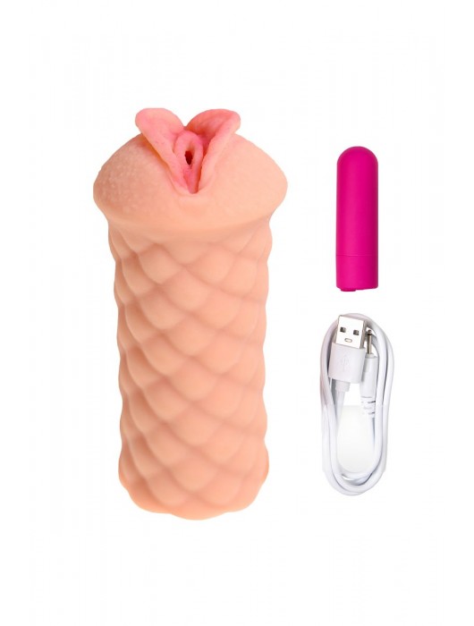 Телесный мастурбатор-вагина Elegance.002 с вибрацией - KOKOS - в Евпатории купить с доставкой