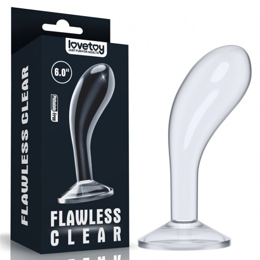 Прозрачный стимулятор простаты Flawless Clear Prostate Plug - 15 см. - Lovetoy - в Евпатории купить с доставкой